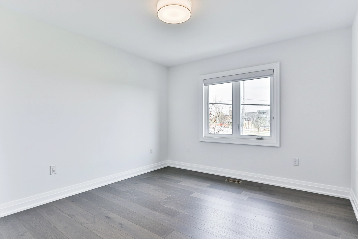 Empty living room before virtual staging