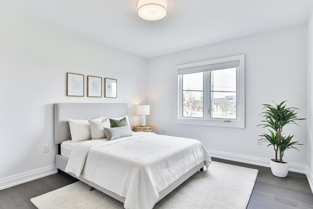 Living room after AI virtual staging with modern furniture and decor